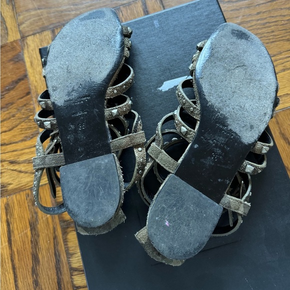 Yves Saint Laurent studded suede gladiator sandals, camo, size 5 - Picture 5 of 10